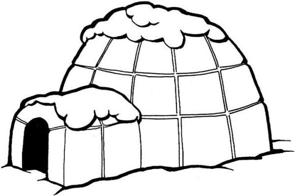 Igloo  coloring page image