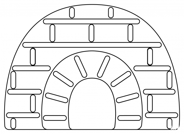 Igloo coloring page image