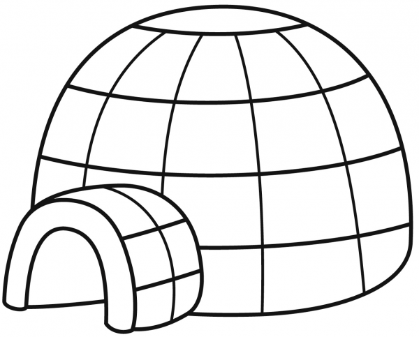 Igloo coloring page image