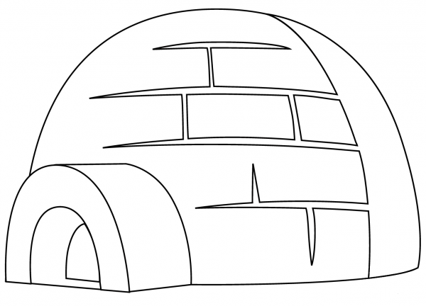 Igloo coloring page image