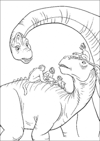 Iguanodon Aladar Keeps Monkeys   coloring page image