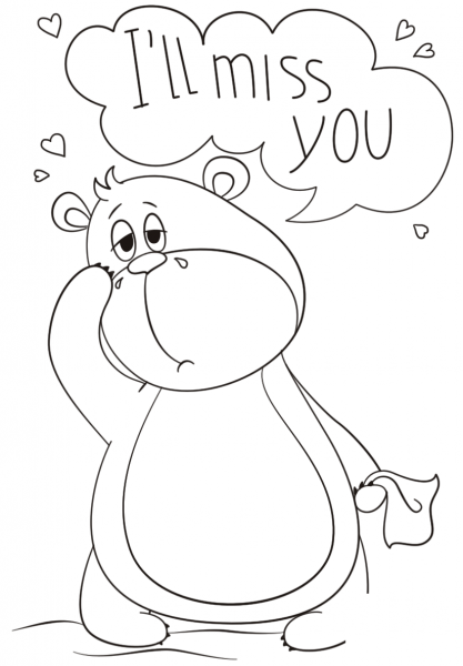 Ill Miss You coloring page image
