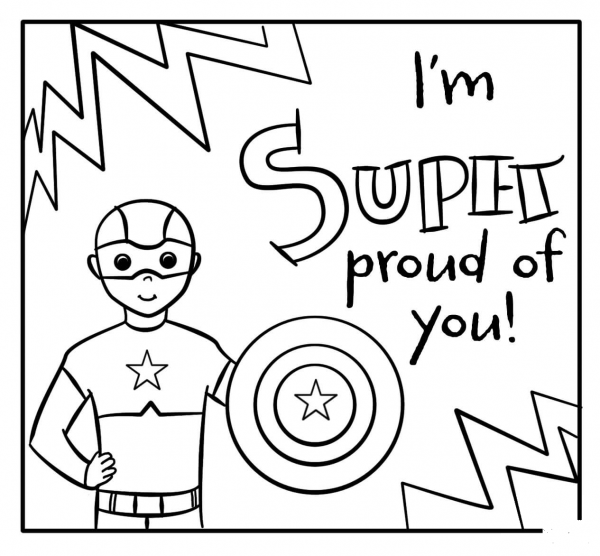 Im Super Proud of You – Encouraging Notes with Superheros coloring page image