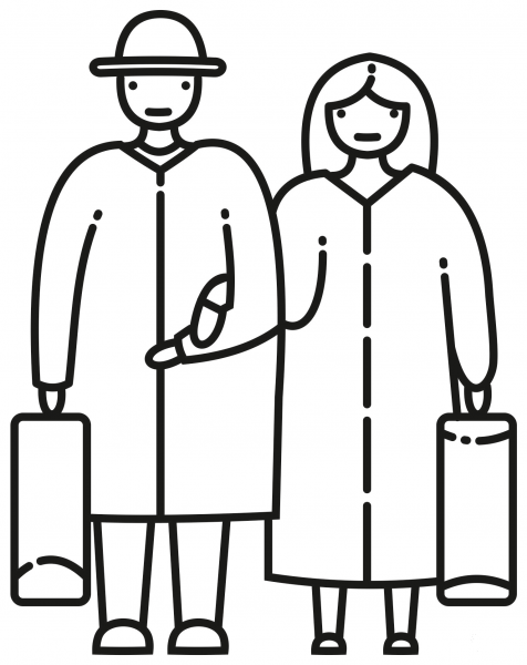 Immigrant coloring page image