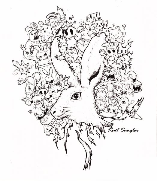In a Bunny’s Tale Doodle by Kent Sunglao coloring page image