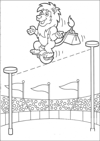 In a circus coloring page image