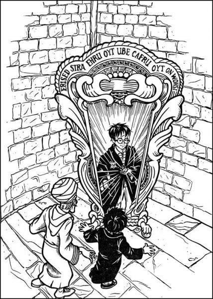 In The Front Of Magic Mirror  coloring page image