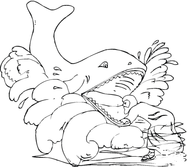 In The Mouth Of Whale  coloring page image