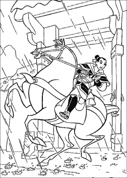 In the rain coloring page image