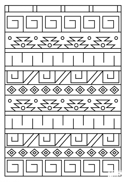 Inca Pattern coloring page image