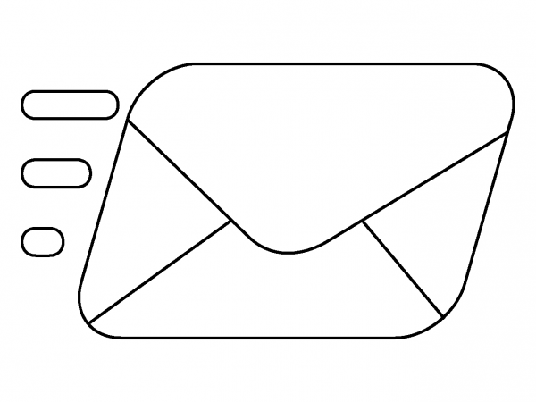 Incoming Envelope Emoji coloring page image