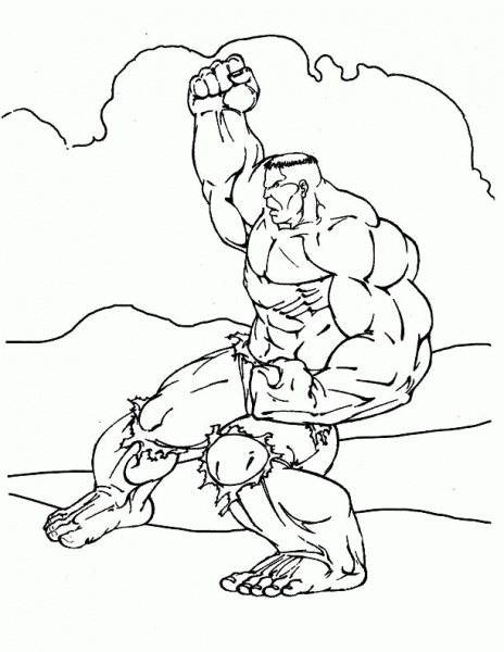 Incredible Strength of Hulk coloring page image