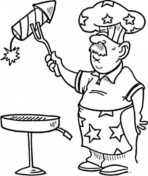 Independence Day Bbq  coloring page image