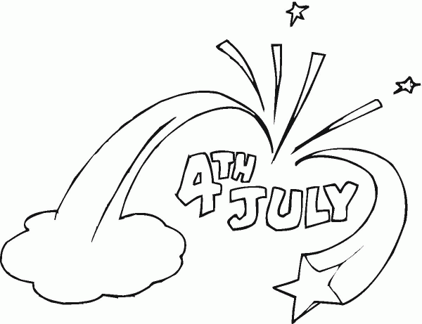 Independence Day fireworks coloring page image
