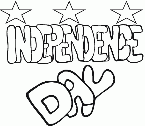 Independence Day greetings coloring page image
