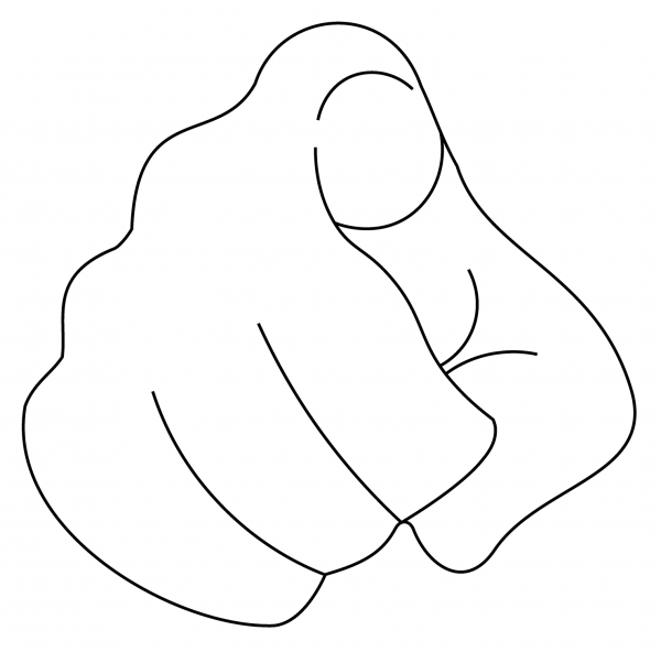 Index Pointing at the Viewer Emoji coloring page image