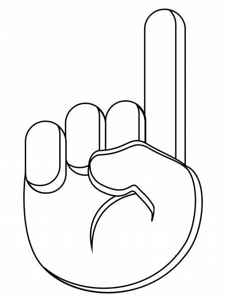 Index Pointing Up coloring page image
