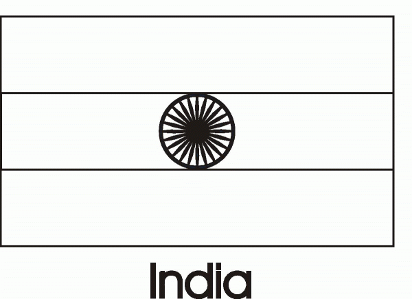 India Flag coloring page image