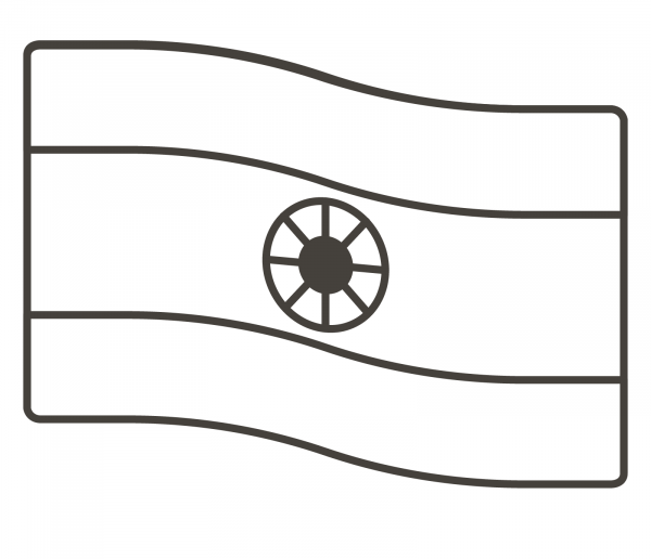 India Flag coloring page image