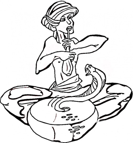 Indian Cobra  coloring page image