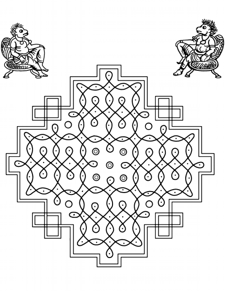 Indian Design coloring page image