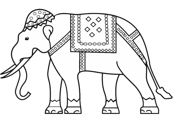 Indian Elephant  coloring page image