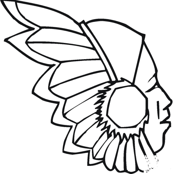 Indian Headdress coloring page image