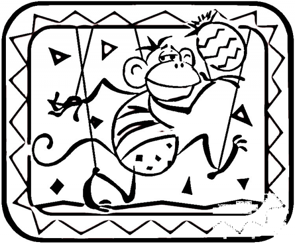 Indian Monkey  coloring page image