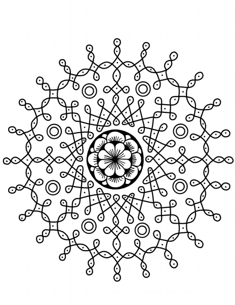 Indian Pattern coloring page image