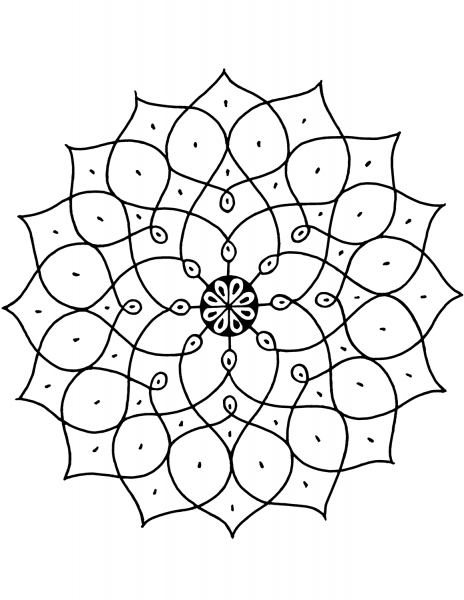 Indian Pattern coloring page image