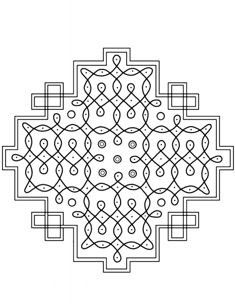 Indian Pattern coloring page image