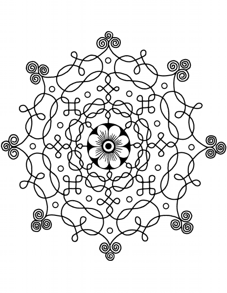 Indian Pattern coloring page image