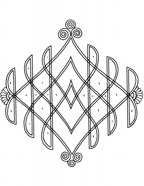 Indian Pattern coloring page image
