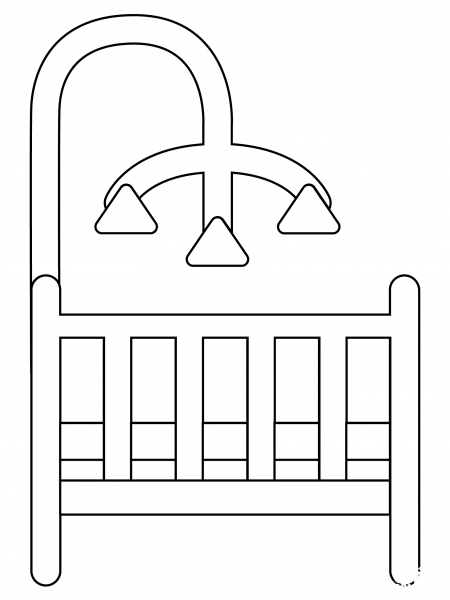Infant bed coloring page image