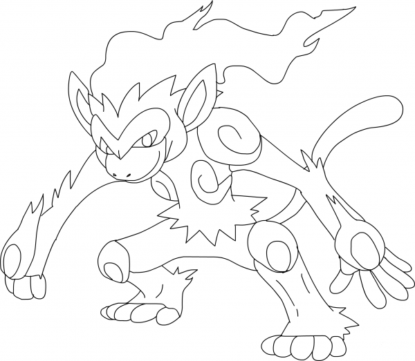 Infernape Pokemon coloring page image