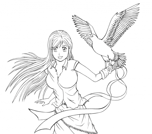 Inoue Orihime from Anime Bleach coloring page image