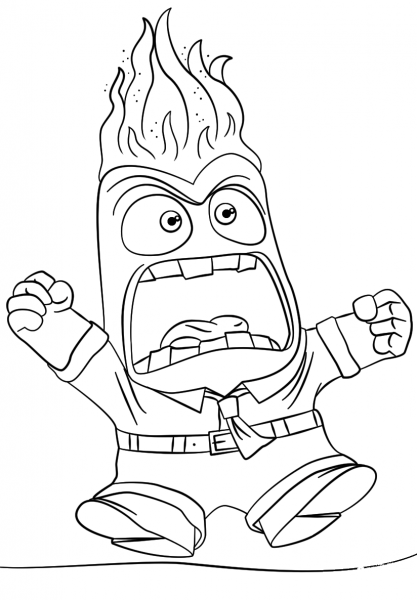 Inside Out Anger coloring page image