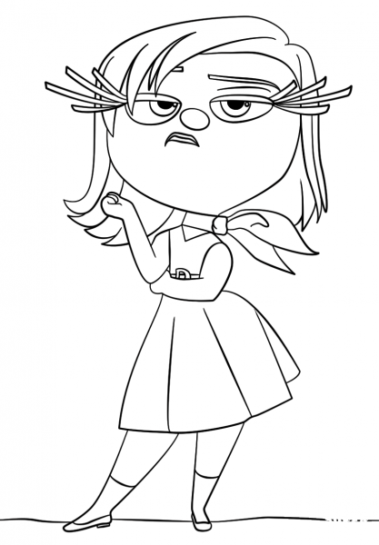 Inside Out Disgust coloring page image