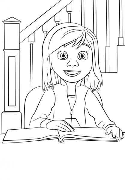 Inside Out Riley coloring page image