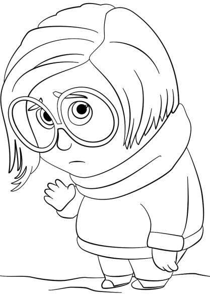 Inside Out Sadness coloring page image