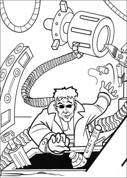 Insidious Doctor Octopus coloring page image