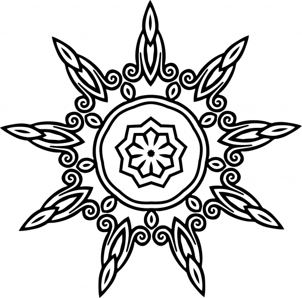 Interlocking Geometric Design coloring page image