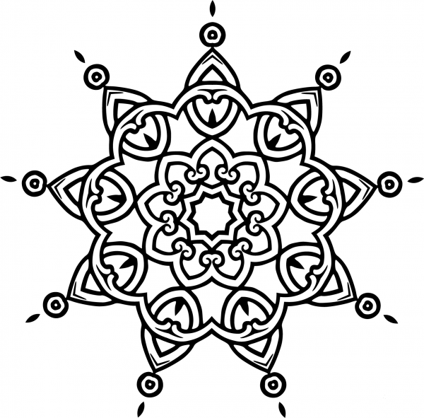 Interlocking Geometric Design coloring page image