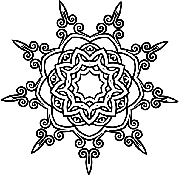 Interlocking Geometric Design coloring page image