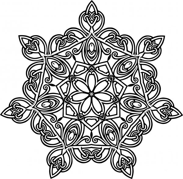 Interlocking Geometric Design coloring page image
