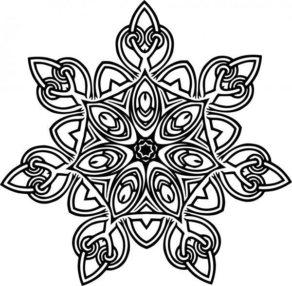 Interlocking Geometric Design coloring page image