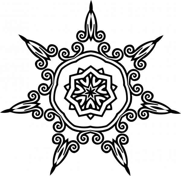 Interlocking Geometric Design coloring page image