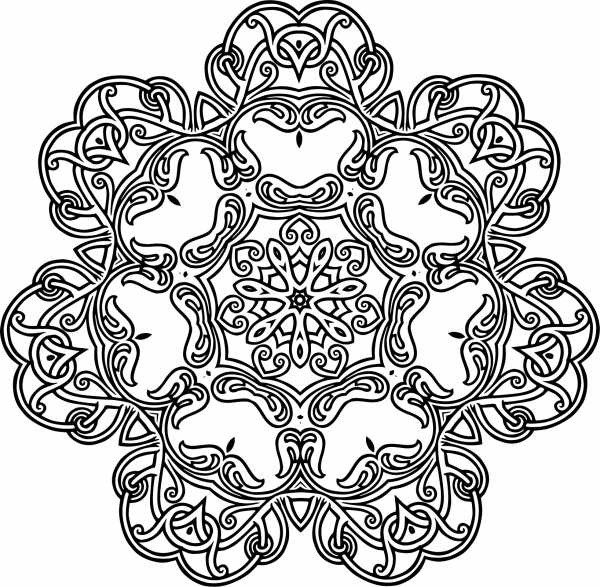 Interlocking Geometric Design coloring page image