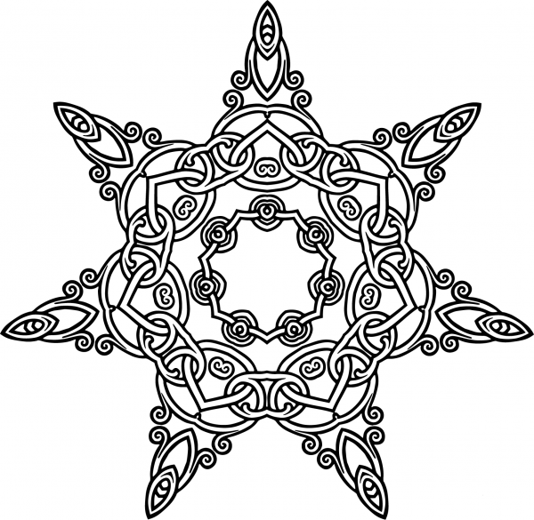 Interlocking Geometric Design coloring page image