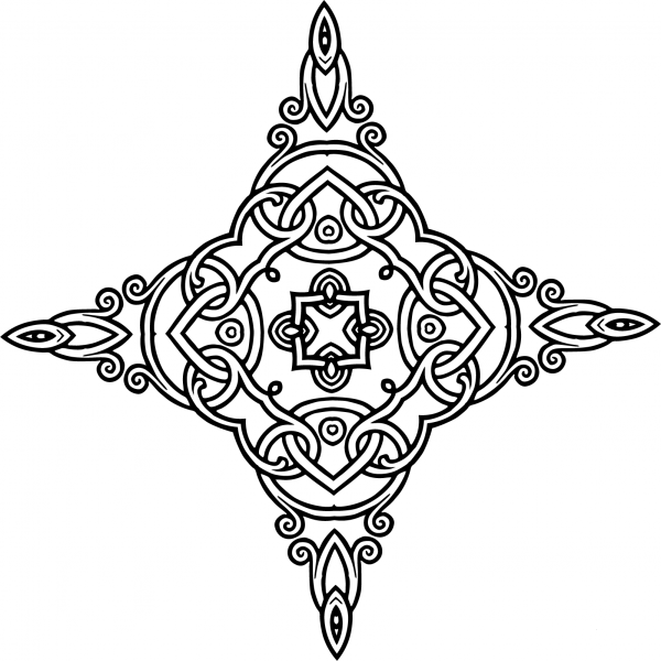 Interlocking Geometric Design coloring page image